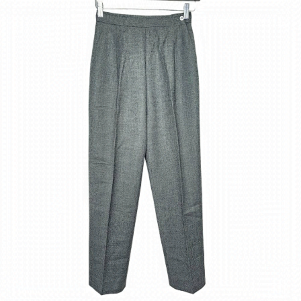 Pino Women's Charcoal Pure Virgin Wool High-rise Dress Pants/Trousers, XS-S